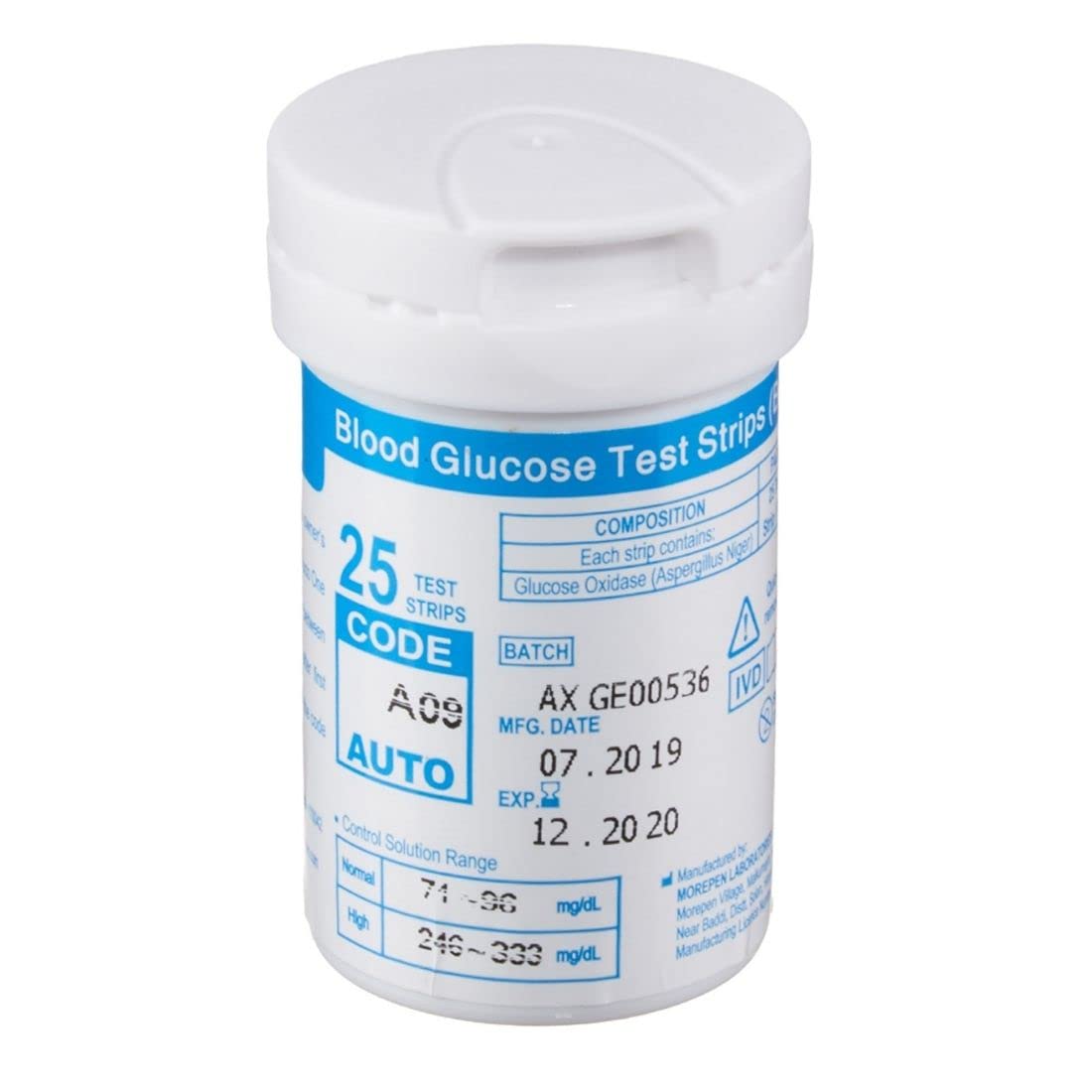 Dr. Morepen BG-03 Blood Glucose Test Strips (25 Strips)