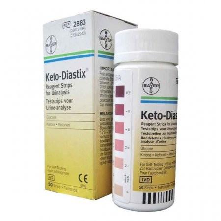 Bayers Keto-Diastix Reagent Strips for Urinalysis- 50 Each