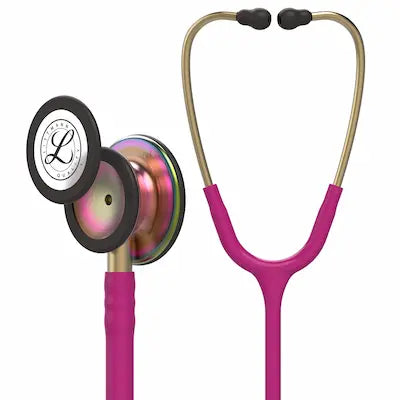 3M Littmann Classic III  (5806) ″ Stethoscope – Rainbow Chestpiece, Raspberry Tube