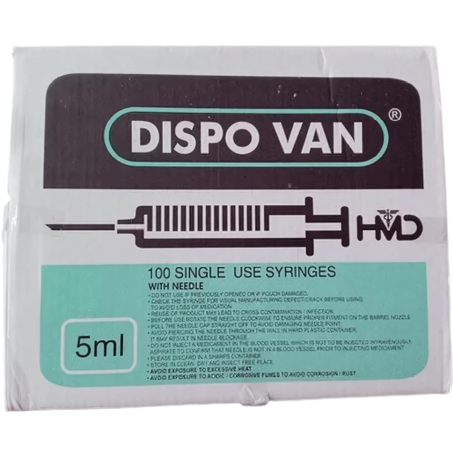 Dispovan 5ml Syringe with Needle – Pack of 100 (Sterile, Single-Use)