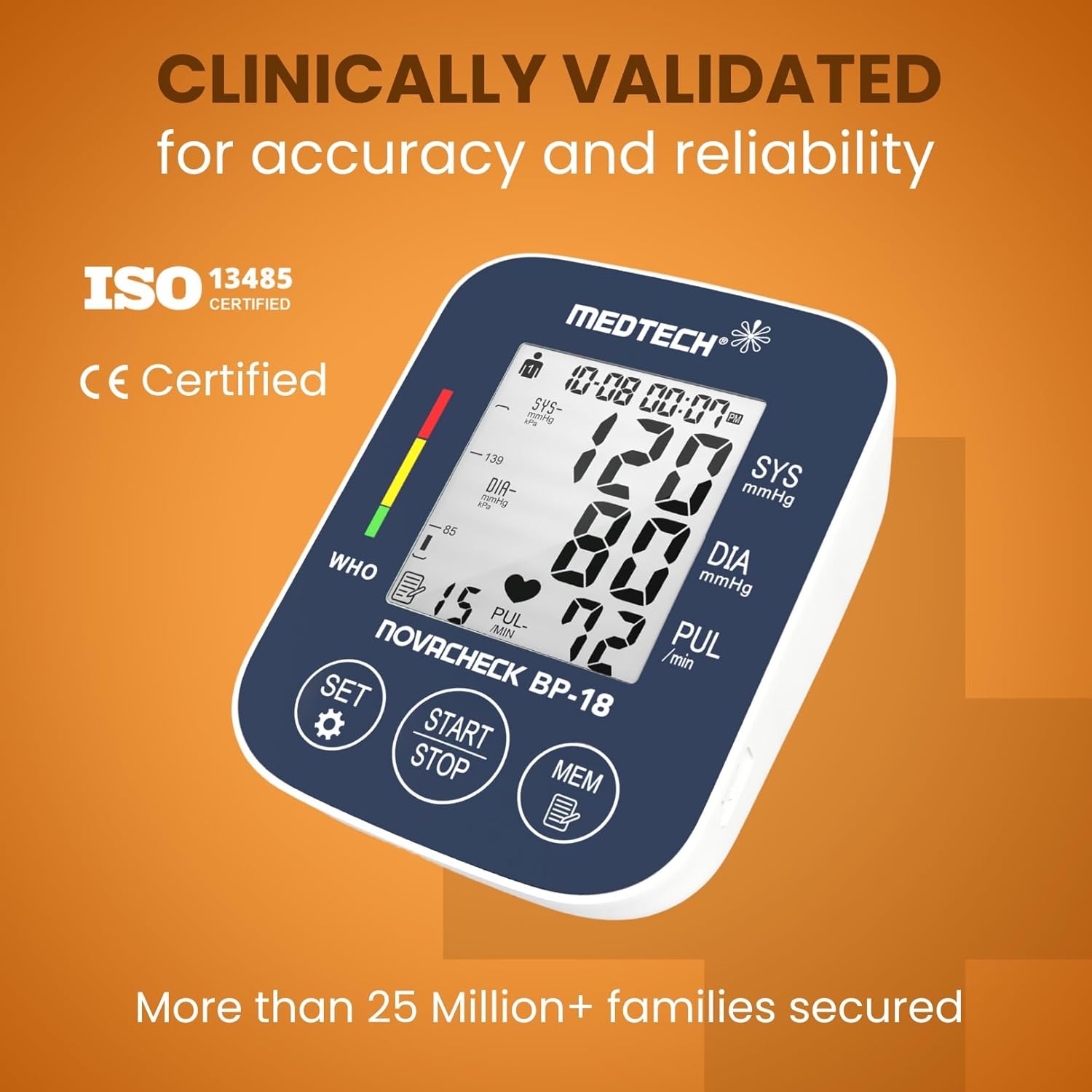 MEDTECH BP18 Digital BP Monitor – USB-C, Full Cuff (22–42cm)