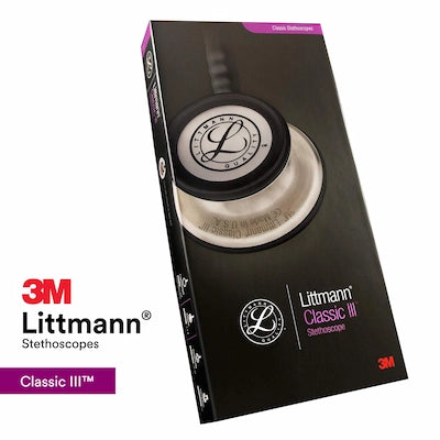 3M Littmann Classic III  (5806) ″ Stethoscope – Rainbow Chestpiece, Raspberry Tube