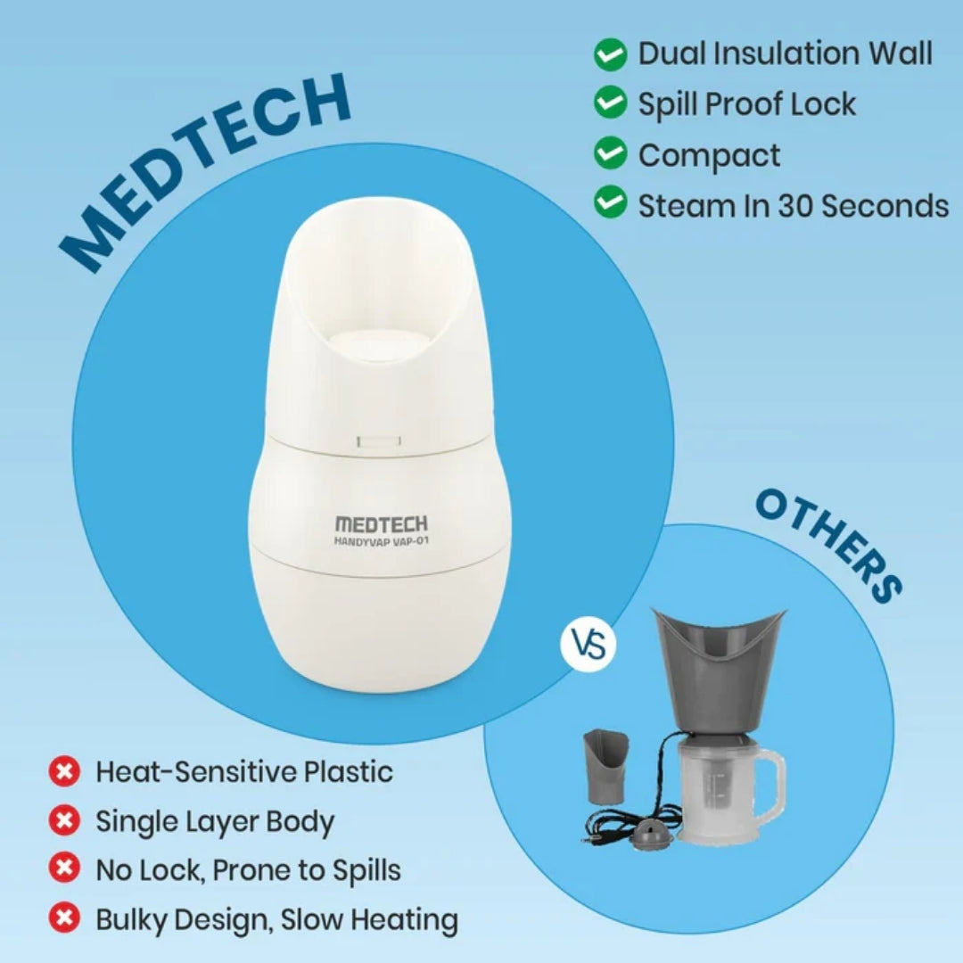 MEDTECH® Steam Inhaler VAP 01 – 3-in-1 Vaporizer & Facial Steamer