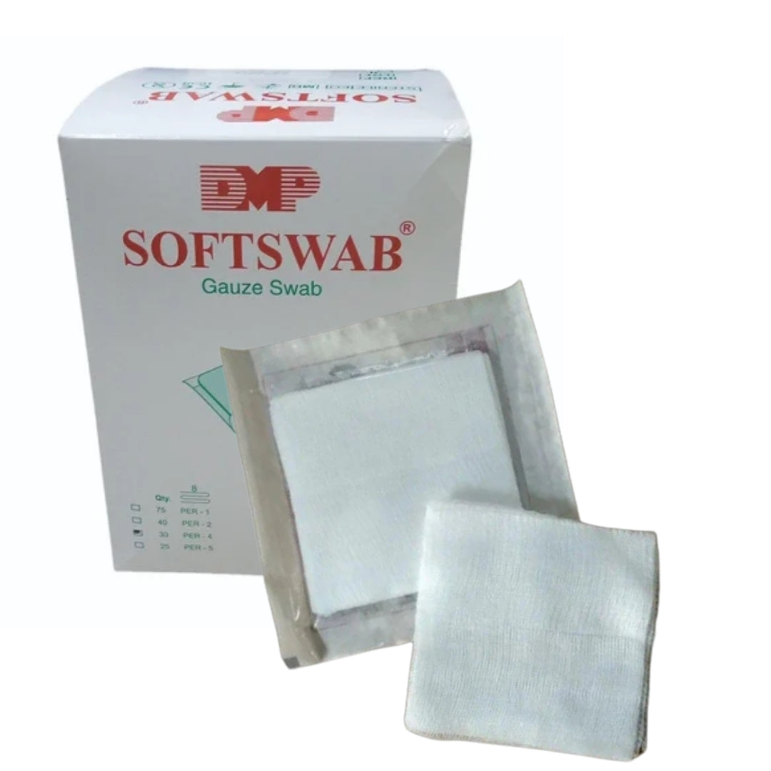 SoftSwabs Gauze 5x5cm – 100% Cotton – 25 Pcs