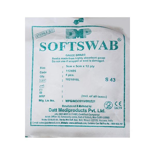 SoftSwabs Gauze 5x5cm – 100% Cotton – 25 Pcs