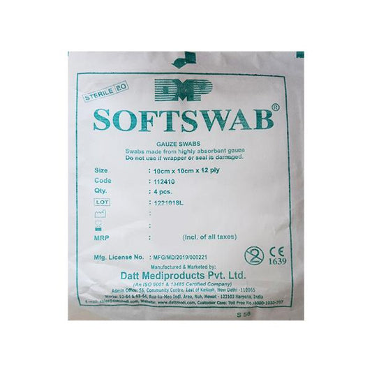 SoftSwabs Gauze 10x10cm – 100% Cotton – 25 Pcs