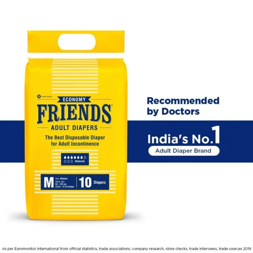 Friends Economy Adult Diapers – Tape Style | Up to 8‑Hour Protection